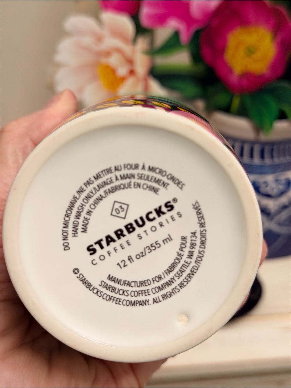 Starbucks Multicolor Ceramic Floral Sunrise Travel Tumbler - Picture 4 of 7